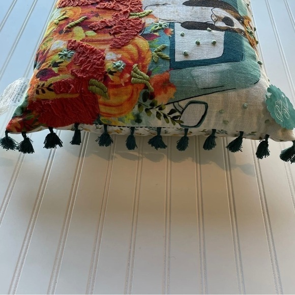 Pioneer Woman Pillow Harvest Pumpkin Charlie Hound Dog NWT Fall Autumn decor - Picture 8 of 13